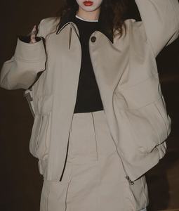 Chaqueta voladora de algodón puro Sweet Cool Wind personalizada, ropa de trabajo para <span class=keywords><strong>mujer</strong></span>, chaqueta de béisbol con <span class=keywords><strong>cuello</strong></span> Polo, primavera 2024 - Product Image 6