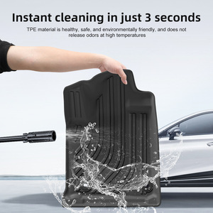 שטיחי רצפה לרכב לכל מזג אוויר <span class=keywords><strong>TPE</strong></span> שחור בעובי 2 מ\\\"מ עבור טונדרה 2014-2021 סט מלא 3 חלקים להגנה על רצפת הרכב - Product Image 3