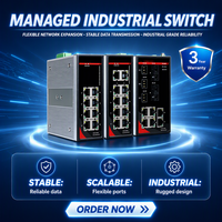 Switch Ethernet Industrial Gigabit de 5/8 Puertos RJ45/Fibra Óptica para Montaje en Riel DIN, Función VLAN, Gestión SNMP/CLI