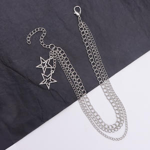 Multi Layered Star Pendant Shoe <b>Chain</b> Zinc Alloy Detachable For Martin <b>Boots</b> Unisex Daily Wear - Product Image 3