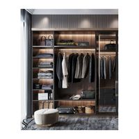 Promenade de luxe dans les placards modulaires en bois meubles de chambre armoires garde-robe conception