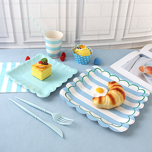 Assiettes en papier de couleur <span class=keywords><strong>pastel</strong></span>, carrées, compostables, taille dîner, jetables pour anniversaire, mariage, fête - Product Image 4