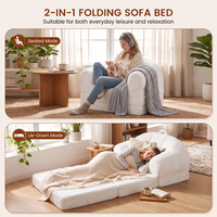 Canapé-lit pliable en tissu de luxe léger pour petits appartements - Fonction couchage - Idéal pour le bureau - Conception adaptée aux balcons