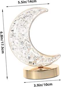 Lámpara de Mesa LED de Cristal con Forma de Estrella, Luz Nocturna Decorativa, Funciona con Batería, Regalo Romántico para Dormitorio, Mesita de Noche - Product Image 2