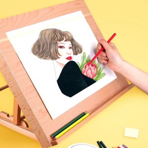 <span class=keywords><strong>Chevalet</strong></span> de croquis Portable, <span class=keywords><strong>chevalet</strong></span> de bureau en bois, table d'artiste, planche à <span class=keywords><strong>dessin</strong></span>, support pour aquarelle, peinture à l'huile, fournitures d'art - Product Image 4