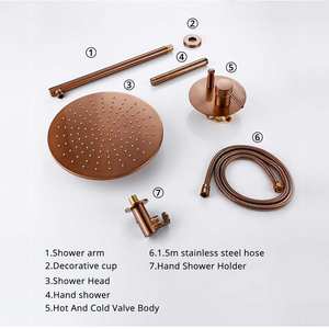 Ensemble de douche en or Rose brossé, <span class=keywords><strong>robinet</strong></span> de douche de luxe, usine professionnelle - Product Image 5