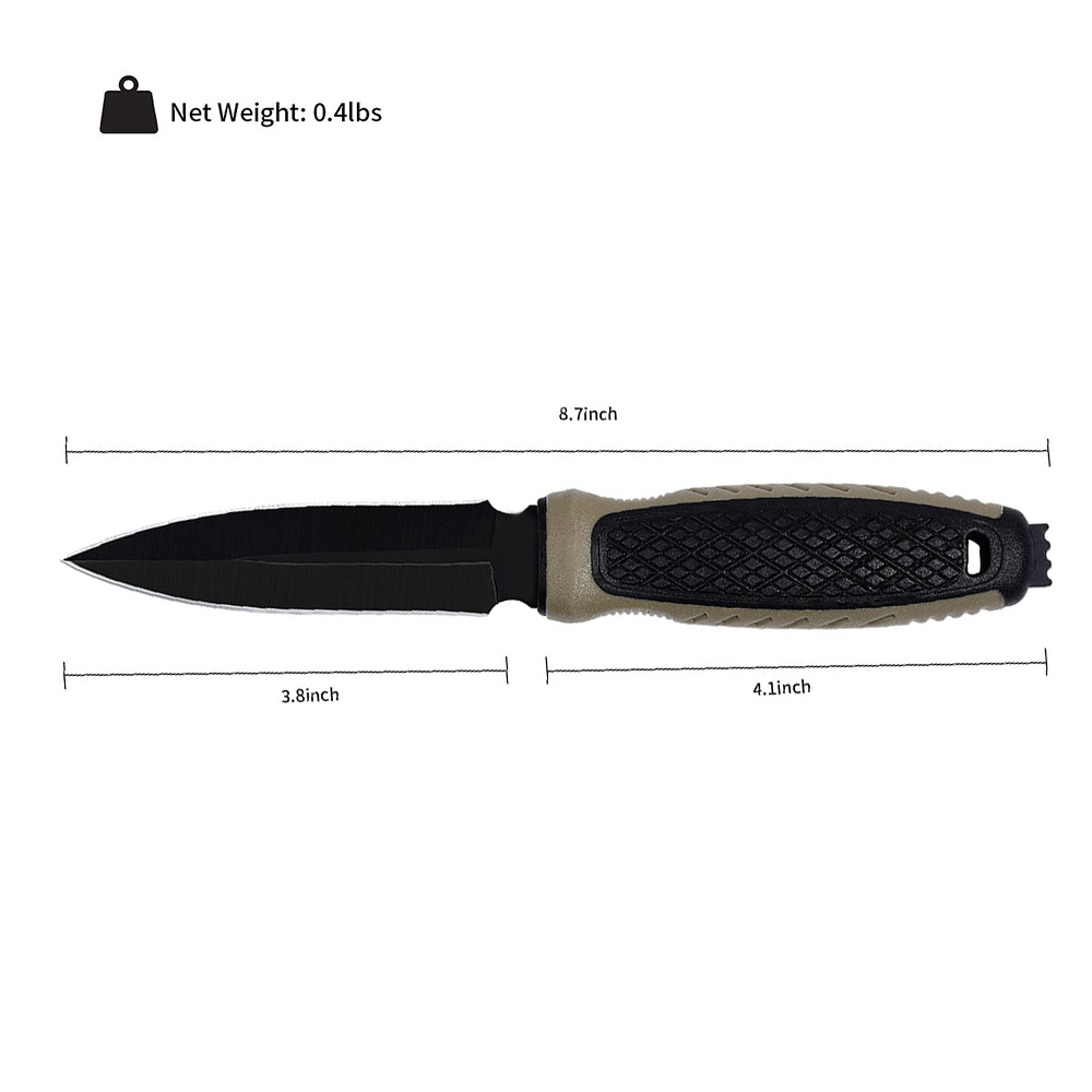 Outdoor Duty Knife Stainless Steel Drop Blade with Sheath Camping Survival Fixed Blade Knife