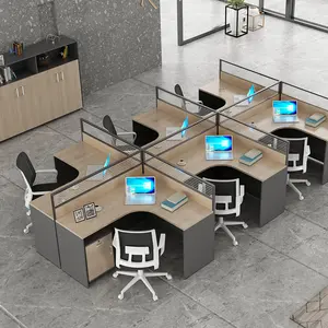 Tabela de mesa de 2 4 6 pessoas, painel modular moderno, partição de escritório e computador, estação de trabalho de bicicletas