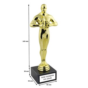 Statuetta Trofeo da 19,5 cm con Stampa UV, Medaglia in Cristallo con Materiali in Metallo e Rame per Fiere ed Eventi di Benvenuto - Product Image 2