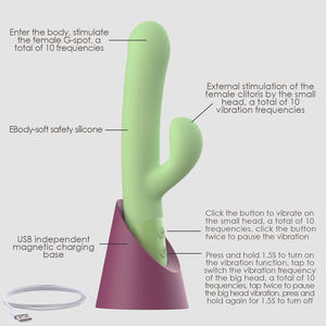 WINYI 2023 all'ingrosso G Spot vibratore OEM ultimo giocattolo del sesso clitoride stimolante sessuale doppia testa Av bacchetta vibratore coniglio per le donne - Product Image 2