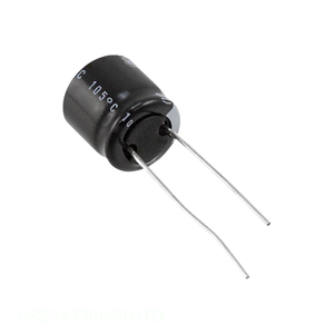 Condensador de Canal de Fabricante, Tipo Through Hole, Aluminio, 33uF, 20%, 100V, Radial, TH URZ2A330MPD1TD, 33 uF - Product Image 1