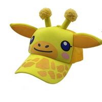 Gorra de camionero de malla de poliéster de 5 paneles para niños con diseño de monstruo de dibujos animados personalizado, gorra de béisbol infantil con orejas de animal impresas y bordadas