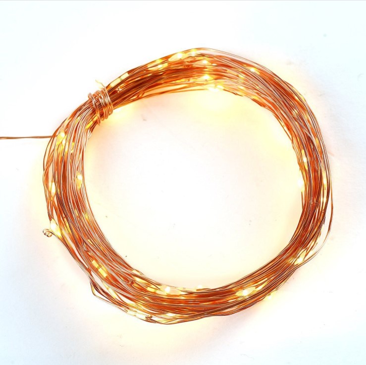 Гирлянда из медной проволоки, 50 светодиодов, 5 м, на батарейках