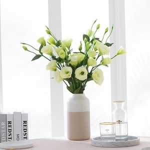<b>Artificial</b> Lisianthus Flowers <b>Bouquet</b> Silk High Simulation Wedding Home Decor Ivory Light Pink Pale Green Champagne Light Blue - Product Image 4