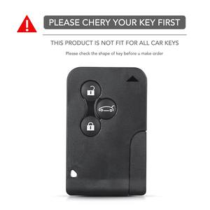 Porte-clés pour Renault <span class=keywords><strong>Scenic</strong></span> Clio Logan Megane <span class=keywords><strong>2</strong></span> 3 Koleos, <span class=keywords><strong>2</strong></span> pièces, étui pour clé de voiture à 3 boutons - Product Image 2