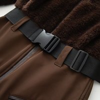 Combinaison en fourrure épaisse style européen et américain pour femme SHENZHU, nouvelle collection automne 2026, avec fermeture éclair et patchwork, idéale pour le ski