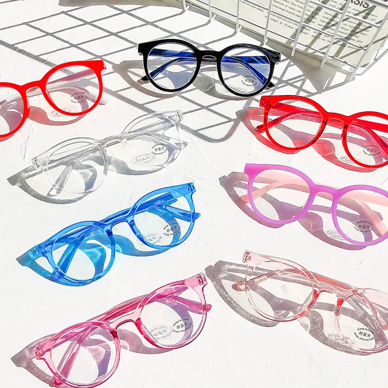 2024 Newest Baby Children Plain Glass Spectacles Anti blue light Kids Decorated Glasses