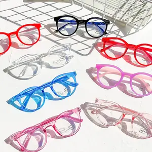 2024 plus récent bébé enfants lunettes en verre uni Anti lumière bleue enfants lunettes décorées