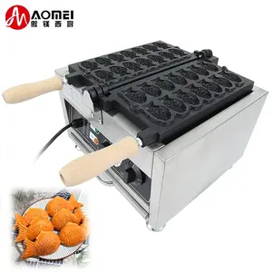 Electric LPG Type Taiyaki Fish Machine 14 Pcs Mini Fish Waffle Maker Taiyaki/Taiyaki Machine Fish Waffle