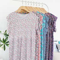 Robe de nuit d'été pour femmes, style coréen, une pièce, à fleurs, sans manches, en polyester, amincissante, en dentelle, jupe mi-longue