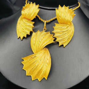 Sunnice fabbrica all'ingrosso mideast Dubai da sposa 24K gioielli in oro 2 in1 ciondolo orecchino Set stile diverso gioielleria alla rinfusa - Product Image 5