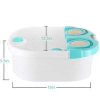 Masseur de pieds pas cher à prix réduit avec chauffage, lumière rouge, bulles et rouleaux de massage, 3-5L, ABS+PP, commande par bouton-poussoir