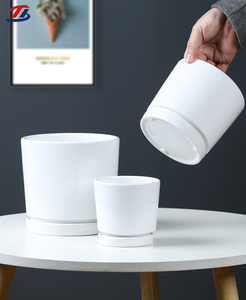 Macetas de Cerámica Blancas con Plato, Venta Directa de Fábrica, para Interiores/Exteriores, con Orificio de Drenaje, Ecológicas - Product Image 3