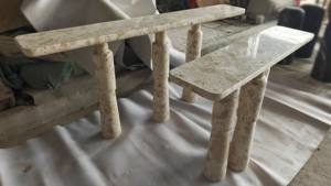 SH STONE Breccia Adonisベージュ大理石コンソールテーブルモダンな室内装飾デザイン新しいKunis Brecciaエントリー廊下家具ヴィラ用 - Product Image 5