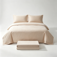 Lot de Stock – Parure de Lit Pliée en Microfibre Imprimée pour Hôpitaux et Hôtels, 4 ou 6 Pièces, 500 Fils/Pouce, Style Américain, Textile de Maison, Vente en Gros