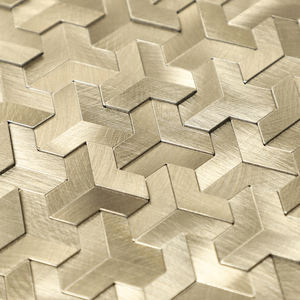 Mosaïque en aluminium auto-adhésive dorée à effet 3D et carreaux métalliques collés pour la cuisine et la décoration intérieure - Product Image 4