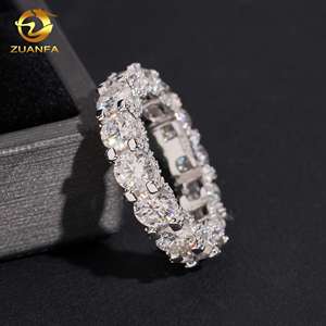Nuovi Arrivi: Anello Moissanite dal Design Hip Hop, Test Diamante Superato, <span class=keywords><strong>Argento</strong></span> S925, Anello da <span class=keywords><strong>Uomo</strong></span> con Diamanti Incastonati - Product Image 2