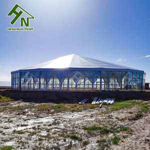 <span class=keywords><strong>Tenda</strong></span> Yurt Rumah Prefabrikasi Aluminium Alloy Besar 100 kaki dengan Kain PVC untuk Pesta Pernikahan, Acara Gereja Luar Ruangan, Lapisan Tunggal - Product Image 3