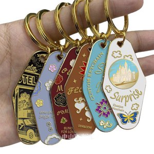 QY <b>Custom</b> Vintage Hotel Style Enamel Metal Keychain Irregular Shape <b>Key</b> <b>Ring</b> Motel <b>Key</b> Pendant Promotion - Product Image 3