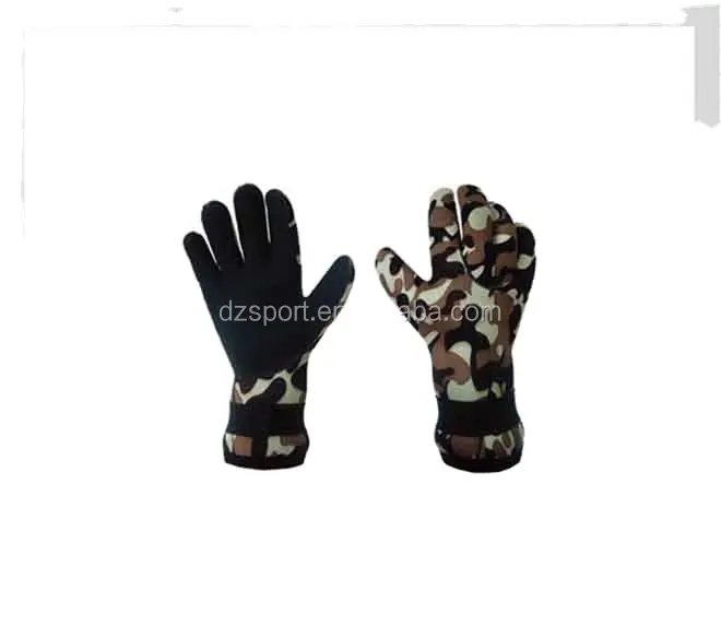 Single Needle Stitched Neoprene Gloves with Shark Skin palm for fishing OEM Neoprene Fishing Gloves