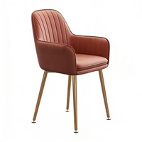 Fauteuil de salle à manger moderne en velours confortable, écologique et durable, beige, pieds en métal doré pour la maison et le salon