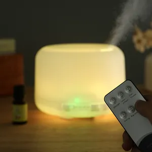 500ML Essential Oil Diffuser Round Aromatherapy Ultrasonic Humidifier 7 Color Changing Leds Aroma Diffuser Humidifier