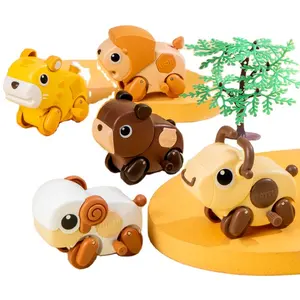 Cartoon cute pet cool running team inertia on the chain back wind up small animal classic toys for kids