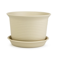 Plateau de pot de fleurs classique en résine durable pour usage intérieur/extérieur, décoration de la maison, drainage pour fleurs et plantes succulentes (Pothos)
