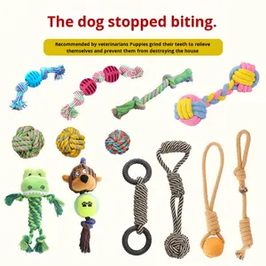 Jouet à mâcher en corde <span class=keywords><strong>de</strong></span> coton pour chien, nettoyage dentaire, durable, anti-ennui - Product Image 5