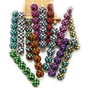 Nuevas Cuentas Redondas de Silicona con Diseño de Bandera a Cuadros de 15 mm, Personalizadas con Impresión, para Bolígrafos, Joyería, Collares, Pulseras, Manualidades, DIY 2024 - Product Image 5
