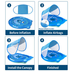 <span class=keywords><strong>Flotador</strong></span> Inflable para Bebés con Forma de Oso Azul Swimbobo, Producto en Oferta para el Verano, Asiento Flotante para Niños con Toldo - Product Image 6