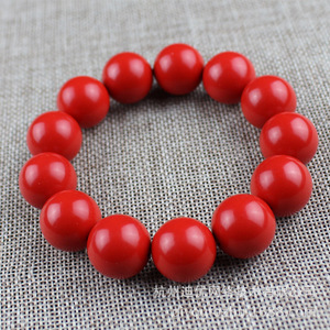 Cinnabar <b>Bracelet</b> 108 Beads Round <b>Ball</b> Unisex Gift Jewelry Ethnic Style Hangzhou Origin - Product Image 1