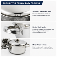 Nouvel Arrivage Usine – Ensemble de 6 Pièces de Batterie de Cuisine en Acier Inoxydable, Casseroles et Marmites Polyvalentes Personnalisables pour la Vente en Gros