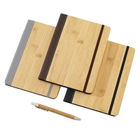 Carnet en cuir à motif bambou créatif A5, ensemble de carnets professionnels avec logo imprimé