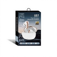 Écouteurs sans fil U57 Bluetooth 5.4 TWS, casque véritablement sans fil avec chargement Type C pour usage quotidien
