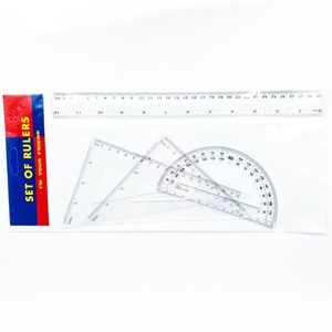 Juego de Reglas de Plástico Promocional de Varios Tamaños, Juego de Geometría para Estudiantes, Regla Triangular, Transportador para la Escuela - Product Image 1