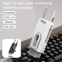 Kit de nettoyage 8-en-1 pour écouteurs, clavier, ordinateur et ordinateur portable, comprenant brosse de nettoyage pour écouteurs, brosse souple pour espaces étroits et stylo de nettoyage pour casque