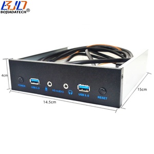 5.25英寸台式电脑机箱前面板，带2个USB 3.0连接器 + 3.5毫米高清音频端口、电源和复位按钮 - Product Image 3