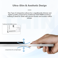 Écran tactile PCAP de 15,6 pouces avec solution de câblage unique Type-C multifonction pour alimentation, tactile et vidéo, OEM/ODM disponible