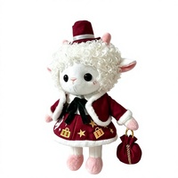 Peluche personnalisée sur le thème des fêtes, mouton en peluche avec costume de Noël et cape d'Halloween, poupée agneau en peluche à habiller